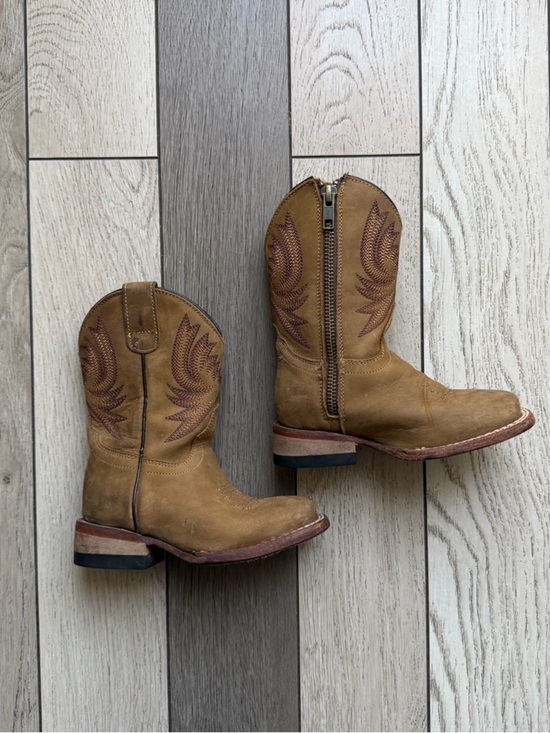 jinetes Other - JINETES Kids Tan Western Pull-On Boots with Side Zip size 9